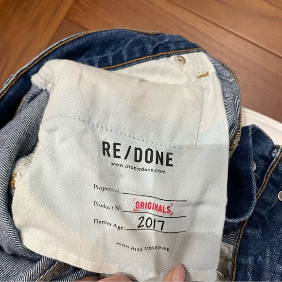 Re/done Originals High Rise Stove Pipe Jean Size 28 - Picture 4 of 9